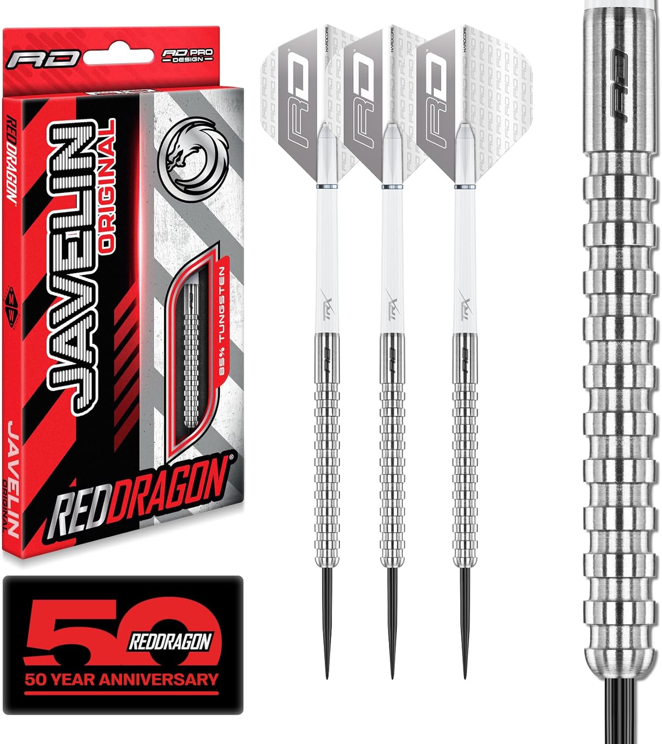 Red Dragon Javelin Tungsten Checkout steel-tip darts set