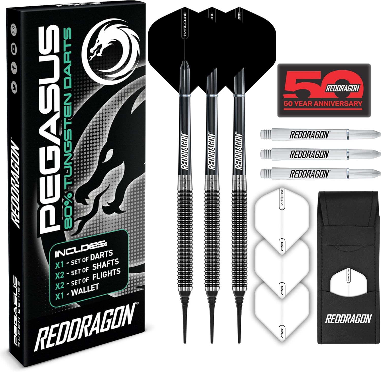 Red Dragon Pegasus Tungsten Soft tip darts set